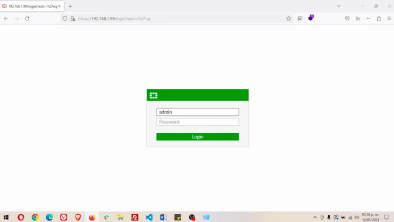 Login del firewall fortigate.