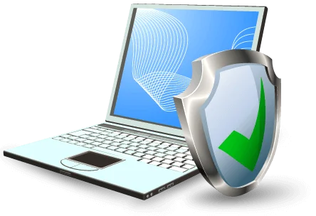 Laptop con antivirus.