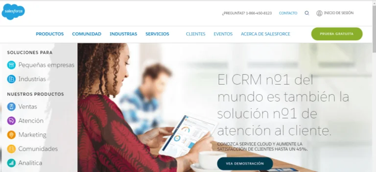 Paginas del sitio Salesforce.