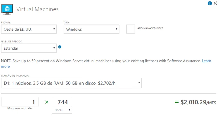 Configuración de una máquina virtual.