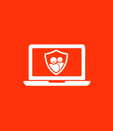 Laptop con logo de seguridad de usuario final