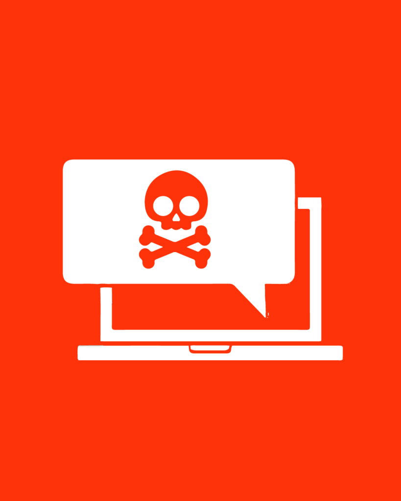 Icono de análisis de vulnerabilidades con laptop