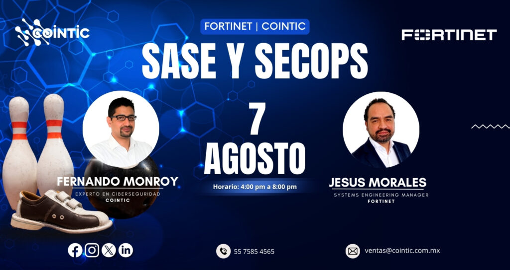 Banner rectangular de boliche y fortinet