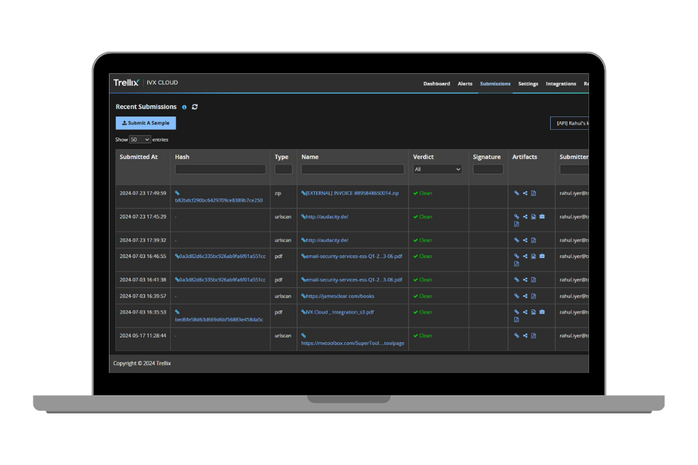 Interfaz de Trellix IVX for Collaboration Platforms