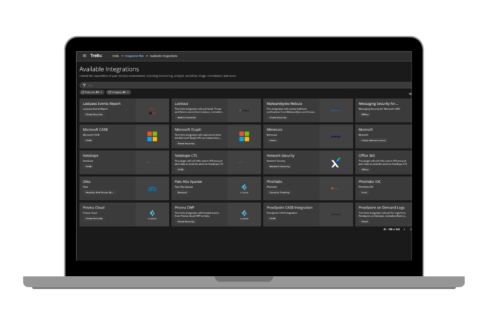 Interfaz de Trellix Operaciones de seguridad